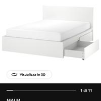 Letto Ikea Malm 140x200cm  bianco