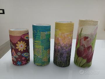 vasi fatti a mano con materiali di recupero 