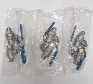 N.6 rubinetti a sfera M.F da 1/4" con fermo 