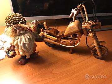 Oggettistica in legno harley e gnomo folletto