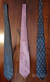 3 cravatte di alta sartoria con fantasia geom/flor