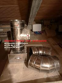 RACCORDI  FUMO  STUFA LEGNA  INOX  DIAM.150