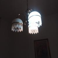 lampadario a soffitto con globi in ceramica 