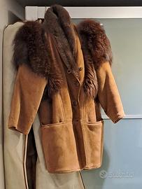 Mabrun giaccone in montone con inserti in volpe 