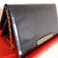 Borsa di pelle elegante pochette nera