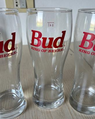 N 3 Bicchieri birra Bud Beer