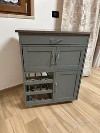 Carrello Cucina con Cassetti e Portabottiglie
