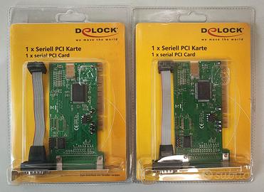 2x Delock 89056 scheda PCI seriale RS232 nuove