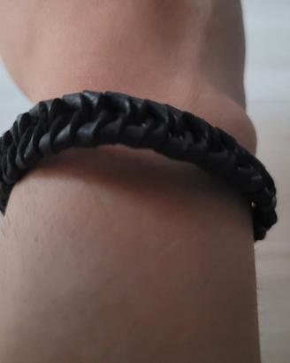 bracciale intrecciato nero urban casual 