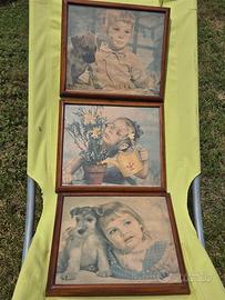 Tris Quadretti Vintage Anni 60/70 – Bambini e Anim
