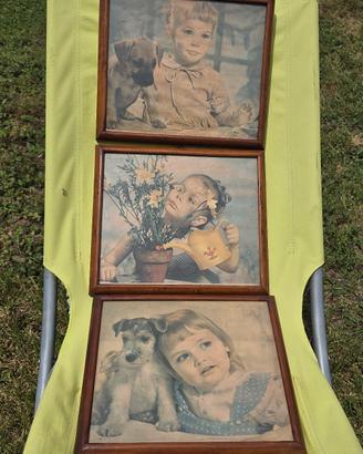 Tris Quadretti Vintage Anni 60/70 – Bambini e Anim