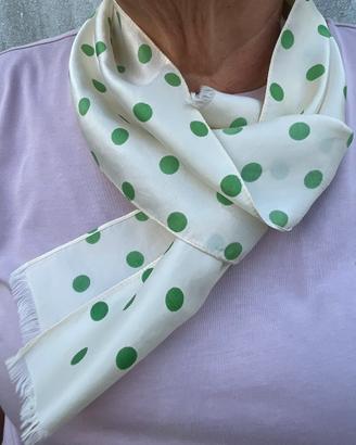 Foulard pois bianco e verde