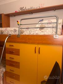Cameretta / Letto Soppalco + Cassettiera + Armadio