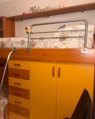 Cameretta / Letto Soppalco + Cassettiera + Armadio