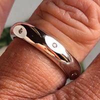 anello tutto giro unisex in metallo  con swaroski 