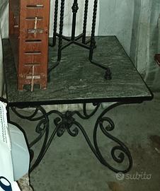 tavolino in ferro battuto forgiato pieno