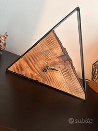 Orologio fatto a mano legno e metallo