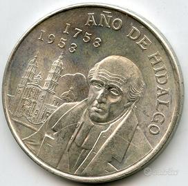 MESSICO 5 PESOS 1953 HIDALGO ARGENTO 27,77g T.720