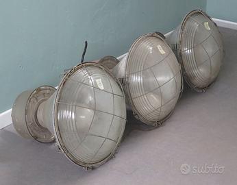 Lampada industriale da fabbrica anni 70