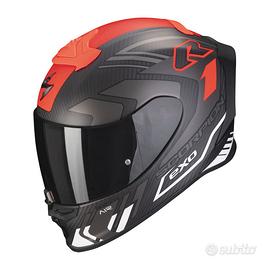 CASCO INTEGRALE SCORPION EXO R1 CARBON SUPRA ROSSO