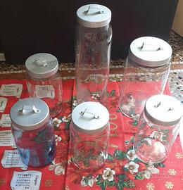 Set 6 Barattoli Vetro Vintage IKEA BURKEN Anni '90