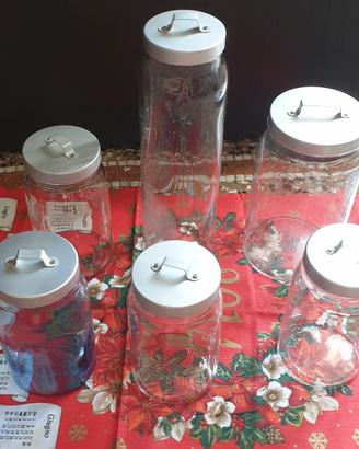 Set 6 Barattoli Vetro Vintage IKEA BURKEN Anni '90