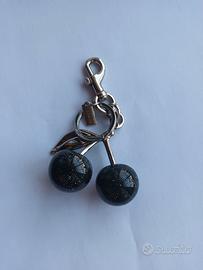 portachiavi Coach ciliegie nere metallo argento 