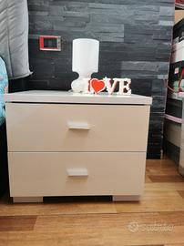 2 comodini bianco laccato