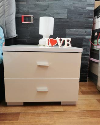 2 comodini bianco laccato