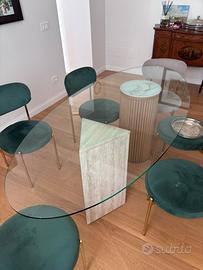 piano tavolo in vetro 200X90