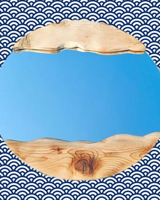 Specchio rotondo in legno