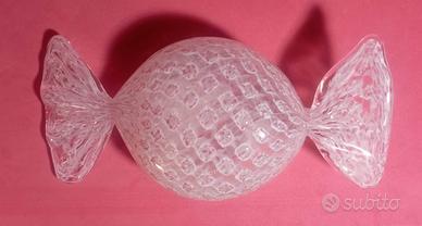 Caramella  in vetro rosa di Murano anni '80