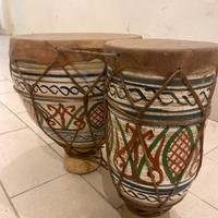 Tamburi marocchini in ceramica e vera pelle