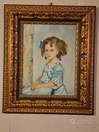 Quadro ritratto di fanciulla olio su tela 