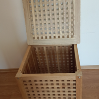 Contenitore tavolino cubo in legno cm 50x50x50