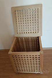 Contenitore tavolino cubo in legno cm 50x50x50