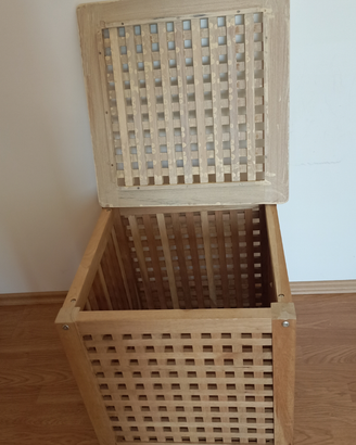 Contenitore tavolino cubo in legno cm 50x50x50