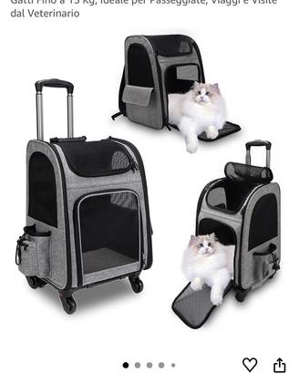 Zaino Gatto Cane  Trasportino con Trolley NUOVO