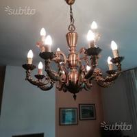 Lampadario in bronzo stile antico