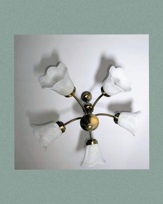 Lampadario  in vetro modello "tulipano"