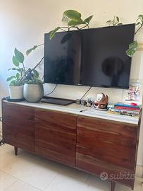 Credenza legno massello e marmo