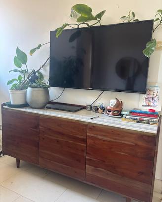 Credenza legno massello e marmo