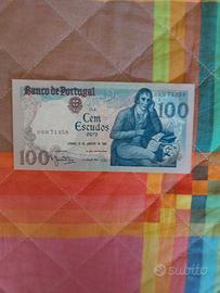 Vecchia banconota portoghese da 100 Escudos