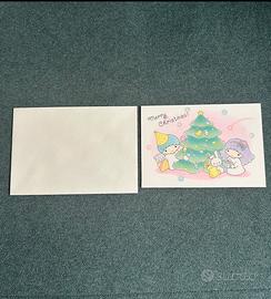 Little Twin Stars cartolina di Natale 1983 Sanrio