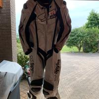Tuta moto pista usata, stivali e guanti