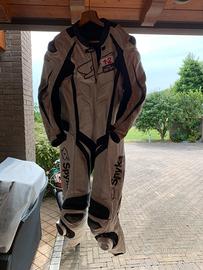 Tuta moto pista usata, stivali e guanti