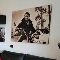 Quadro stampa su legno James Dean moto vintage