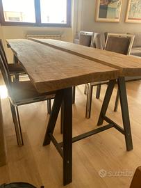 Tavolo moderno in legno vero 85x223cm