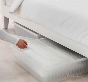 contenitore sotto letto con coperchio bianco 