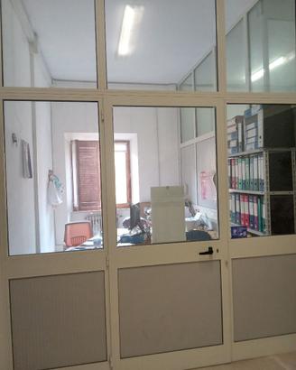 Pareti divisorie  alluminio e vetro con porte